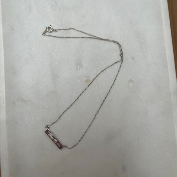 Tiffany & Co Silver Notes Bar Pendant Necklace 16" - Picture 3 of 4